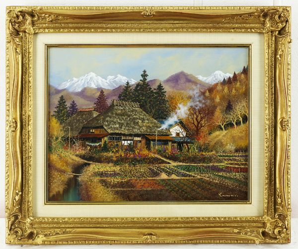 諸沢吉美 1986年 北信濃風景 油彩 F6 額無し｜諸沢吉美 1986年