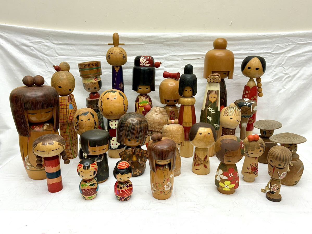 昭和レトロ 伝統工芸 郷土玩具 木製 創作 こけし 小芥子 18体 まとめ