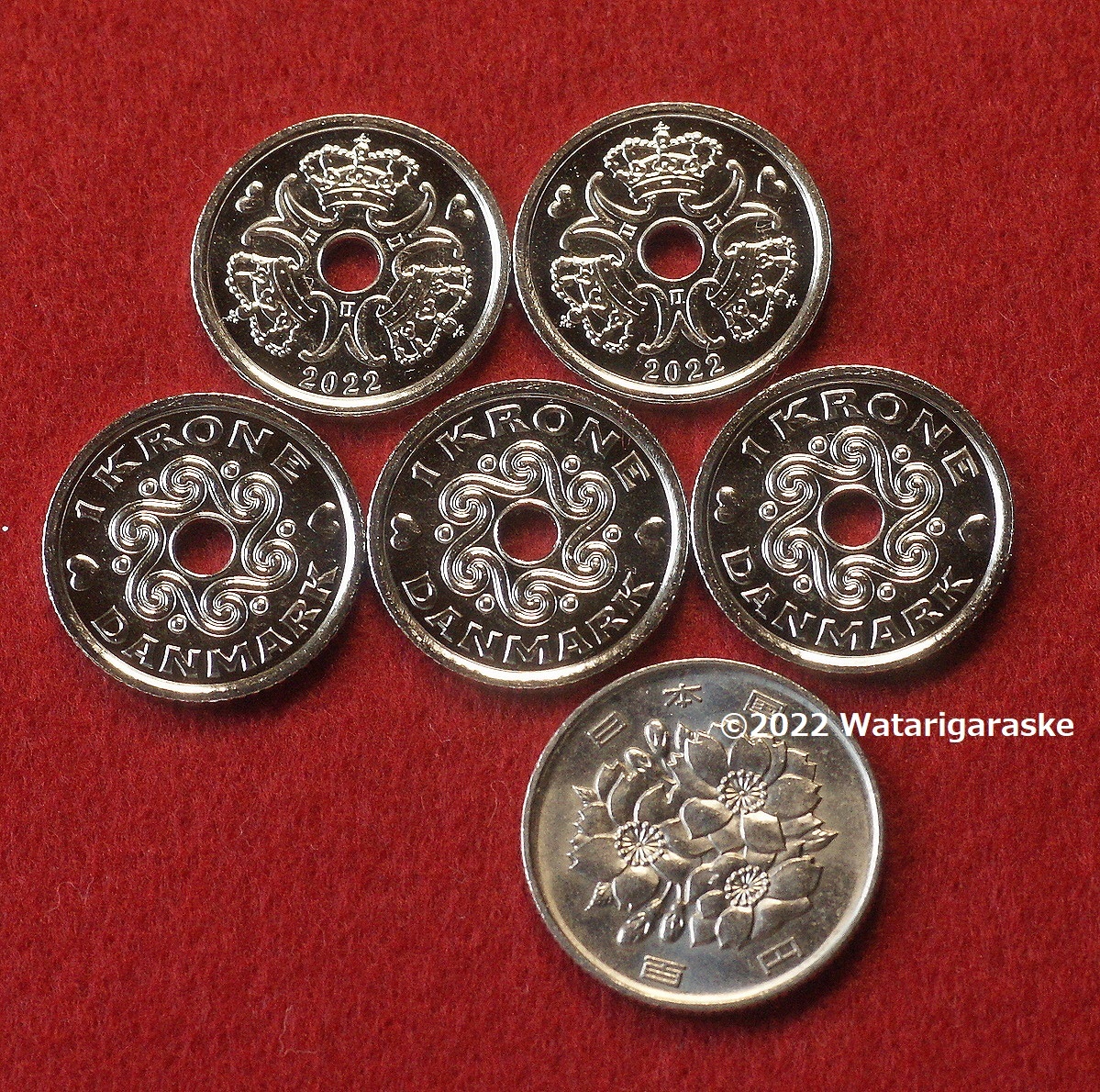 ☆ご注文品☆デンマーク1クローネx50枚☆1992-95年版流通品
