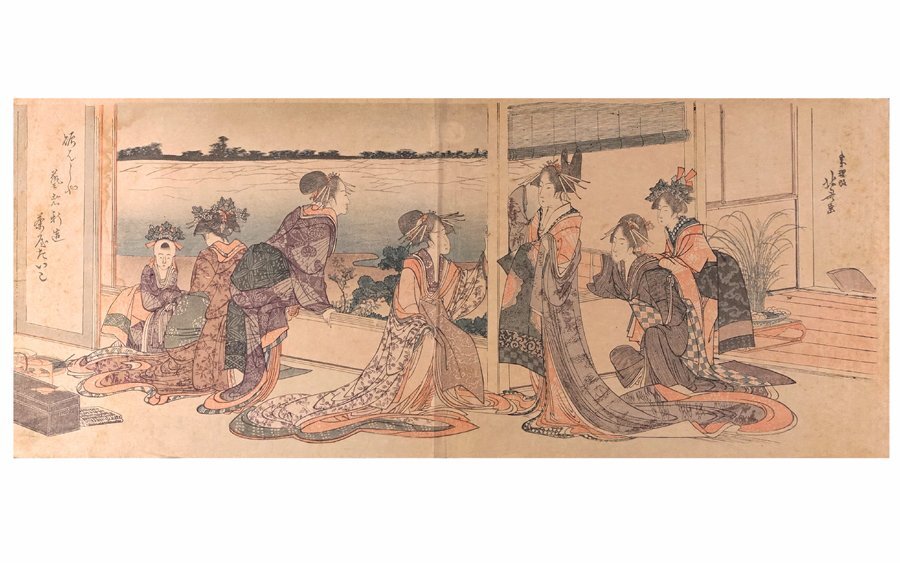 伝・葛飾北斎筆【春草図】春画◇複製工芸画 日本画 浮世絵 美人画 掛軸