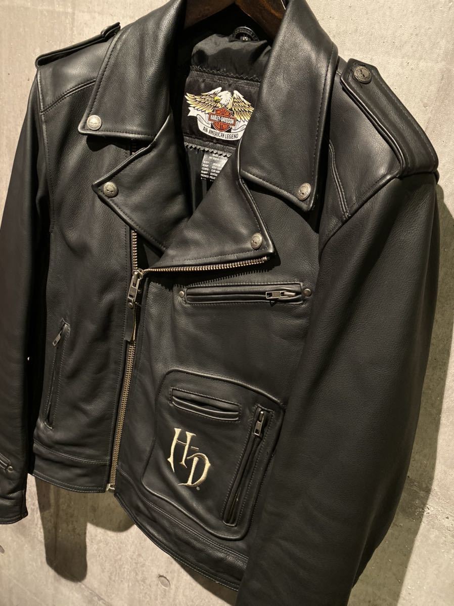 豪華刺繍 HARLEY-DAVIDSON ハーレーダビッドソン レザージャケット 革