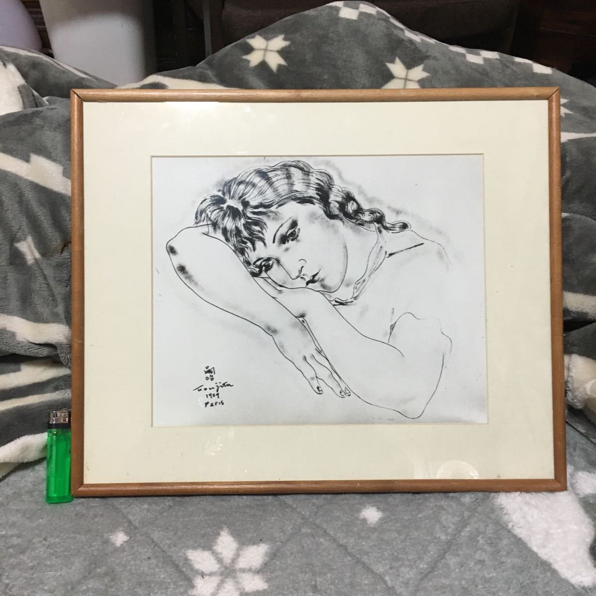 真作 1947年 藤田嗣治 夢 32/78 大判リトグラフ 限定 本人直筆サイン