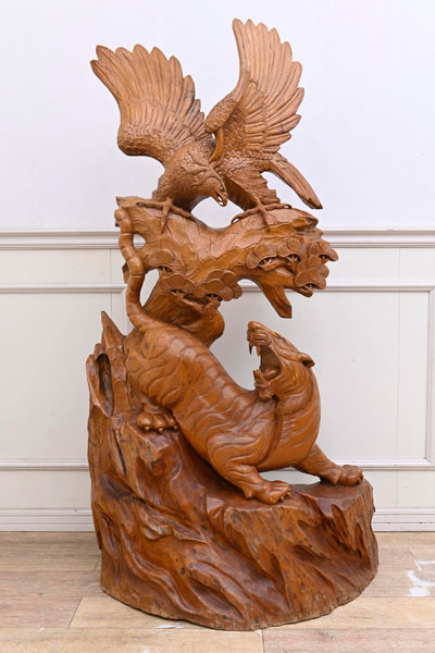 衝立 一刀彫 木彫り彫刻 天然木 間仕切り 和風 オブジェ 2026年最新