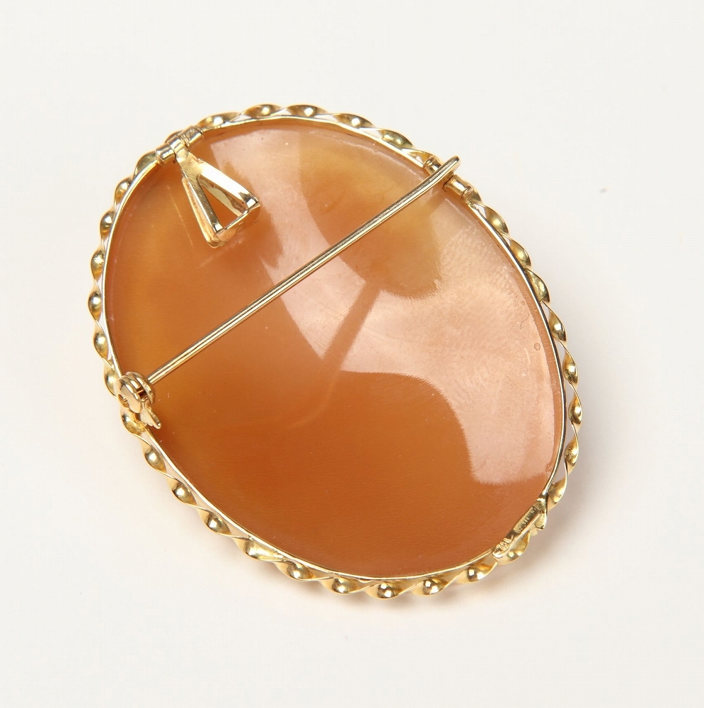 シェルカメオ チロソルヴィーノ ブローチ ペンダントトップ K18刻印 超