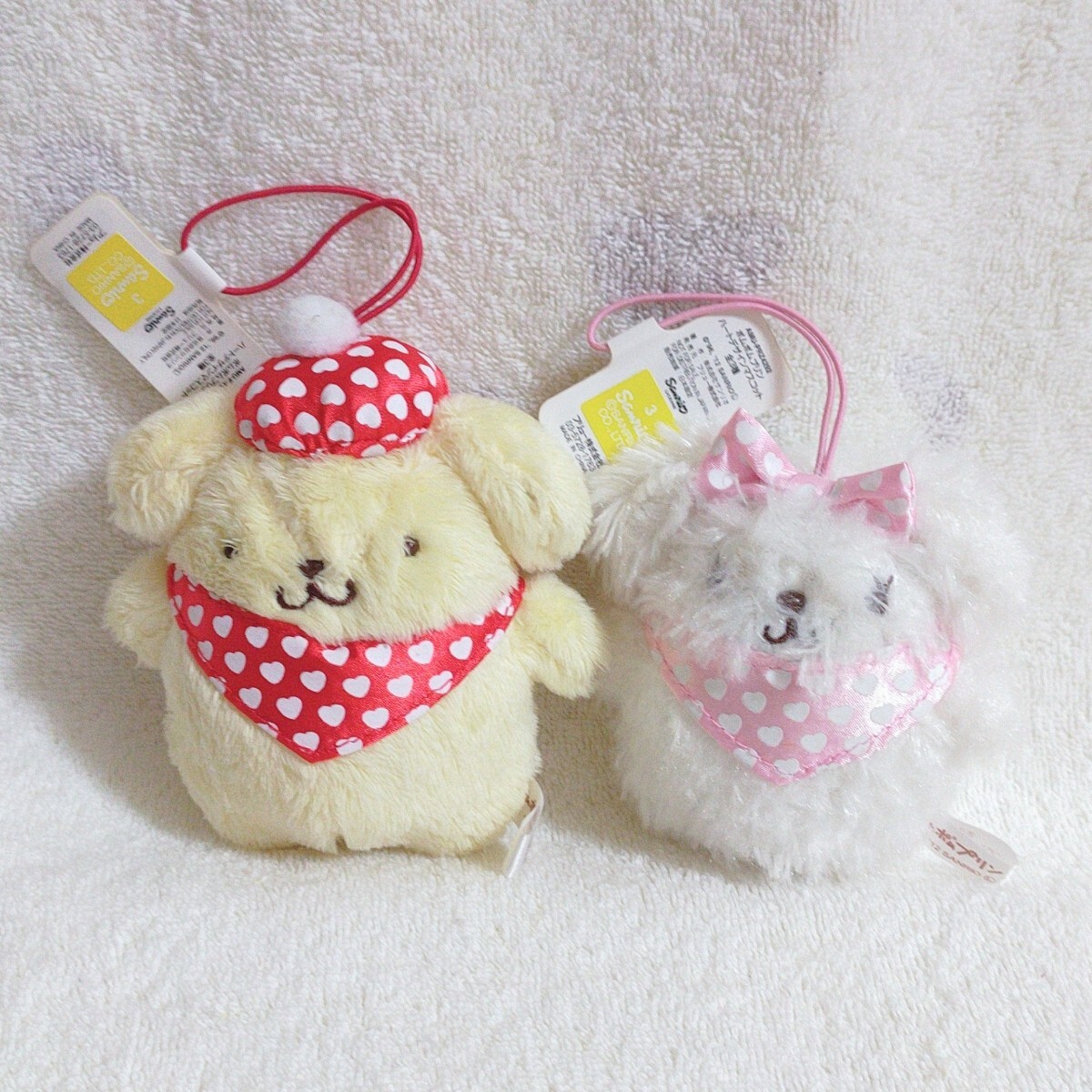 ポムポムプリンカフェ プリン マカロン ハート マスコット 新品・タグ