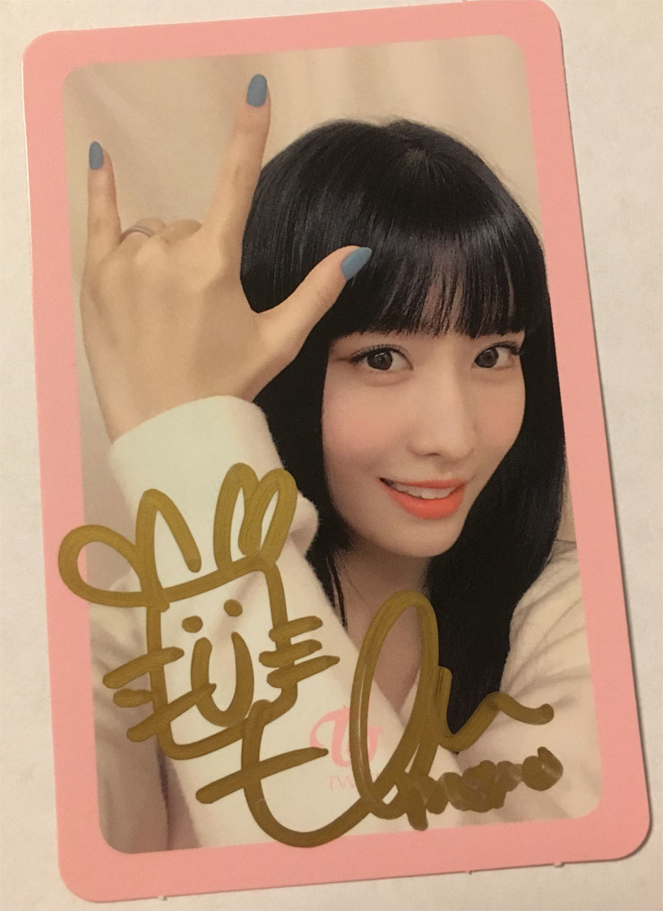 TWICE モモ チェキ 直筆サイン入り モモ チェキ ① HAREHARE サイン