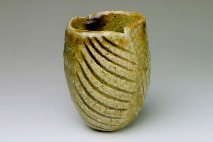 秋谷昌央 引出ぐい呑 秋谷昌央引出ぐい呑供箱 共布 栞付き