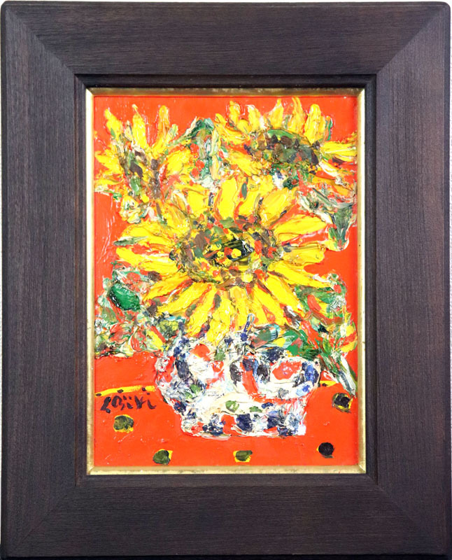 絵画 油彩本物 花咲く頃 安食慎太郎 絵画 油彩本物 花咲く頃 安食慎太郎