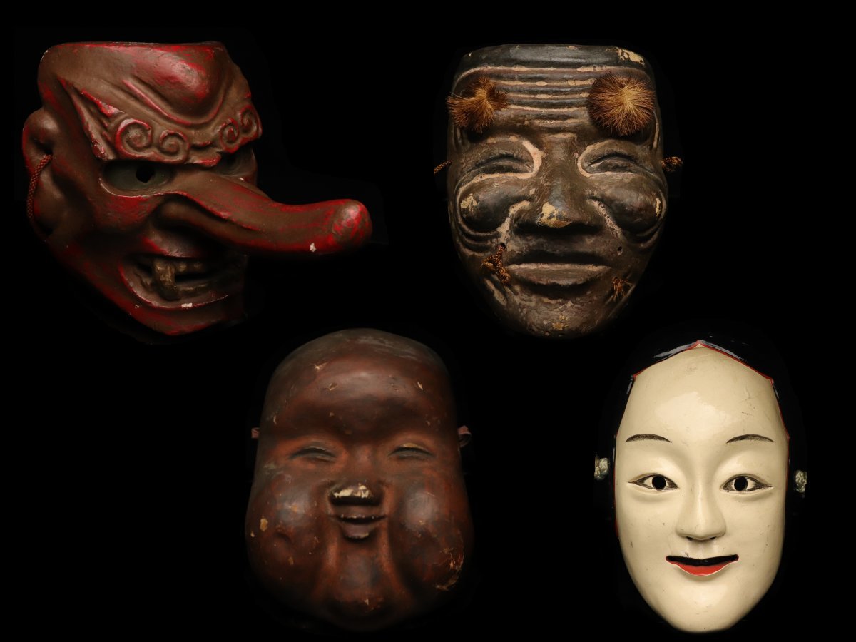 木彫りのお面/狂言/能面/歌舞伎/民芸/鬼剣舞/古民具/骨董/古道具/