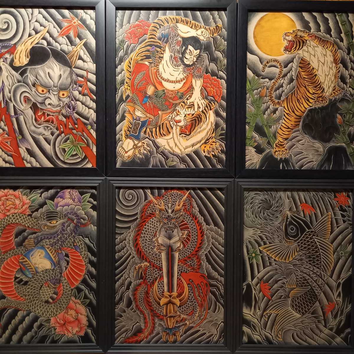 三代目 彫よし氏 直筆 額縁入り 刺青 彫師 tattoo 三代目 彫よし氏