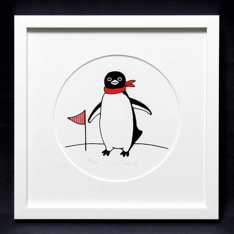 スイカペンギン ジグレー版画 ペンギンのおかいもの地下1階 直筆サイン