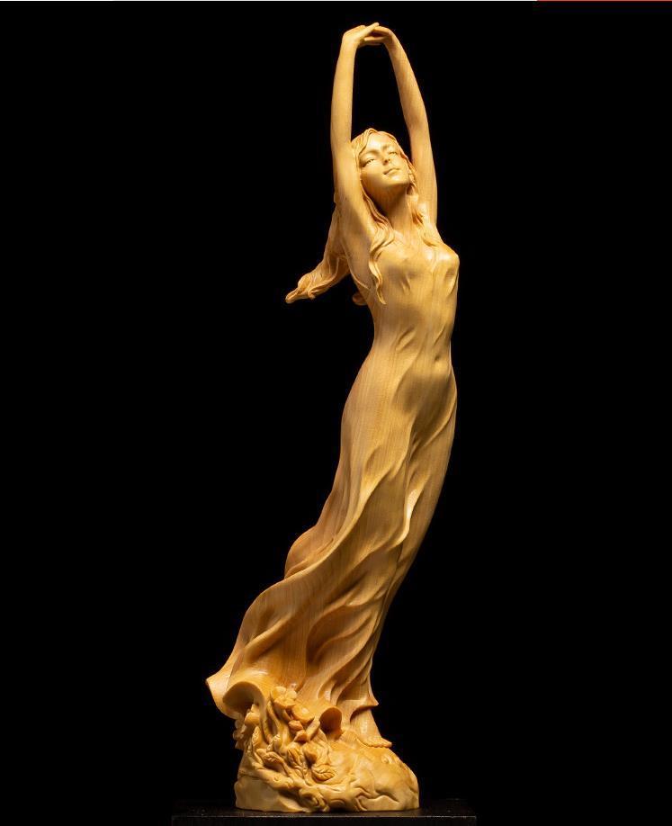 木彫り 女体像 ヌード ポージング 女神 アンティーク 置物 置き物