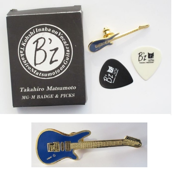 ピンバッジ ギターピック セット B'z 1992 TIME 公式ツアーグッズ