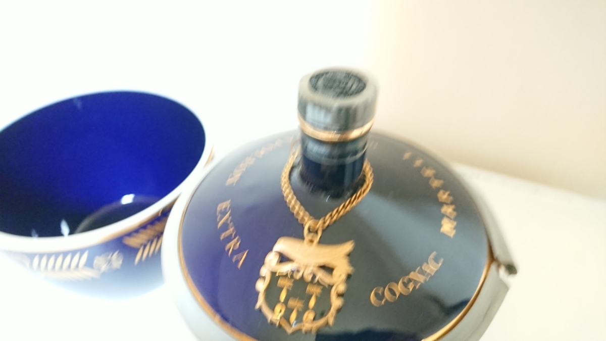 古酒 マーテル MARTELL ナポレオン エクストラ リモージュ 青 陶器