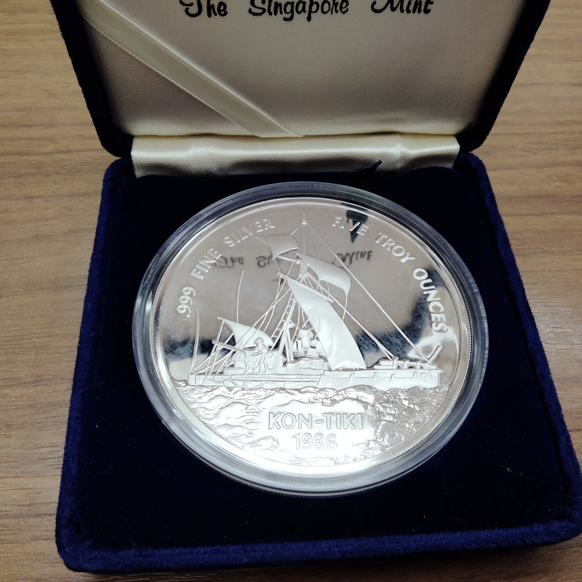 サモア コントキ号 銀貨 1986年 5トロイオンス 西サモア 25ドル 1986年