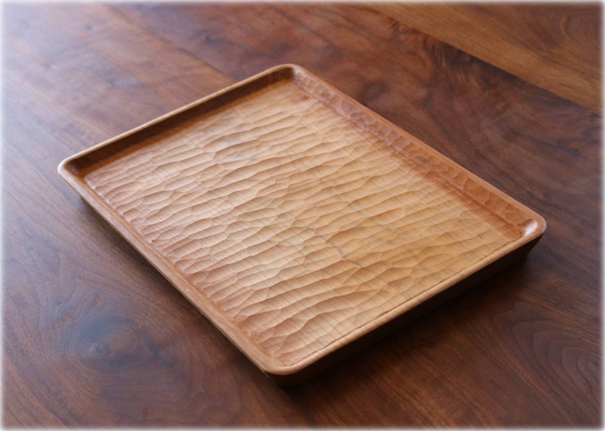 三谷龍二 桜材 木製ラウンドトレイ お盆 丸盆 三谷龍二 桜材 木製