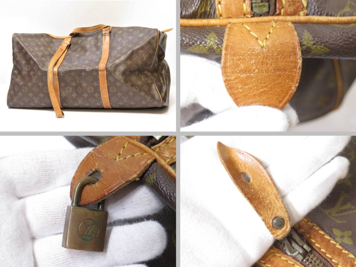 ルイヴィトン サックスプール55 モノグラム ボストンバッグ 本革