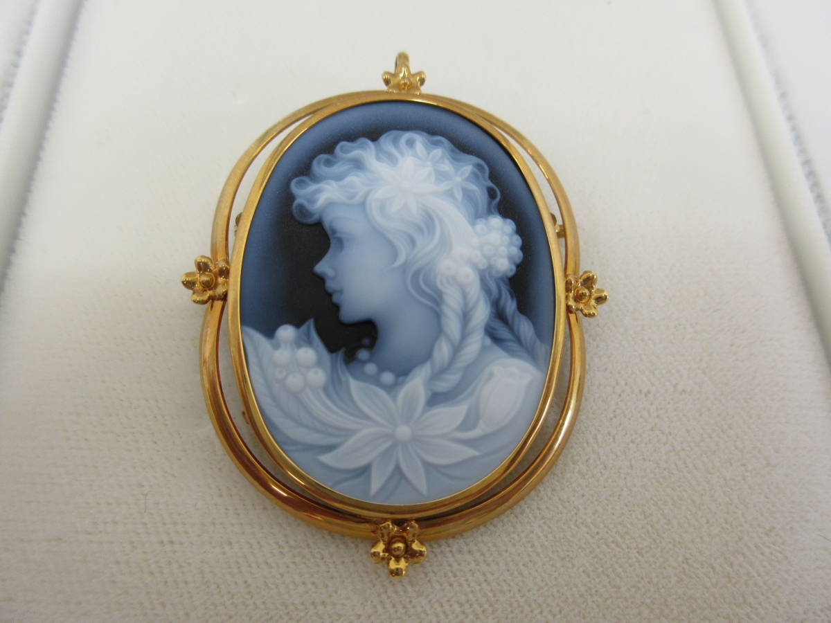 カメオ カメオ ネックレス ブローチ K14 K14ktネックレス ペンダント