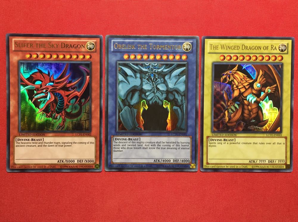 遊戯王 三幻神 英語版 GBI シークレットレア 3枚セット 遊戯王 三幻神