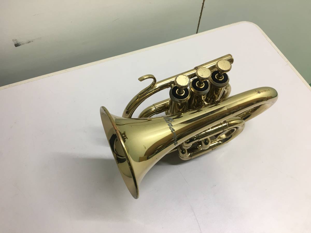 ポケットトランペット MPT100L Minerva ケース付き 金色 ラッカー