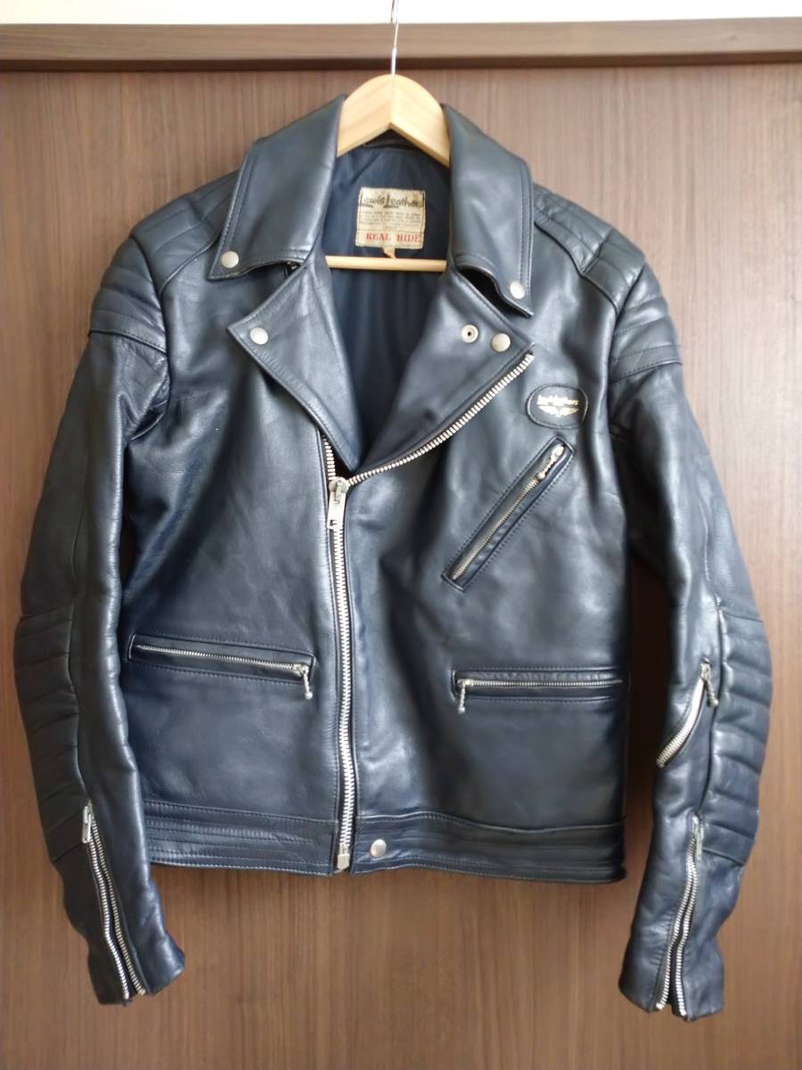 銀*花様 ルイスレザー ヨーロッパ ネイビー ダブル ビンテージ 70S