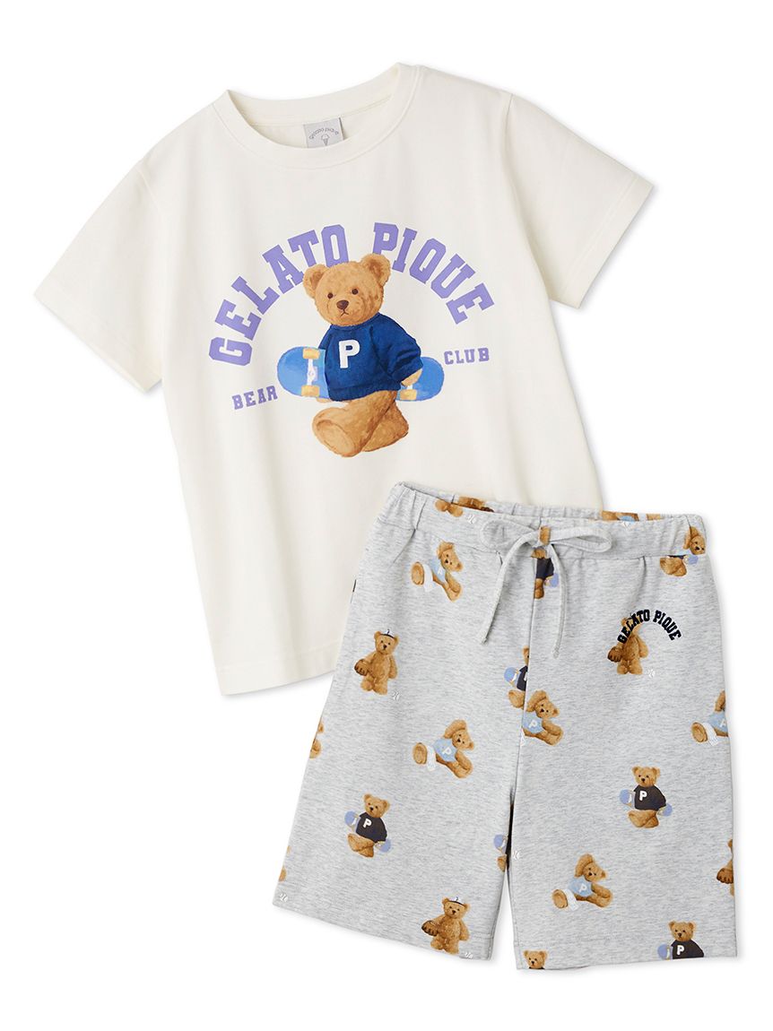 JUNIOR】スポーティーベアワンポイントTシャツ＆総柄ショートパンツ