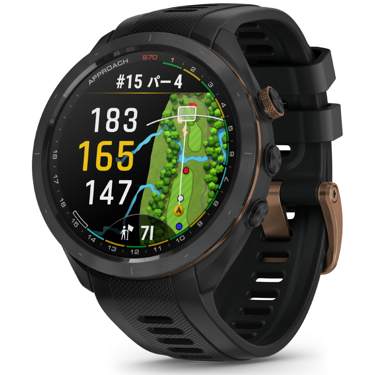 ガーミン GARMIN Approach S70 アプローチ S70 47mm ブラック ブロンズ