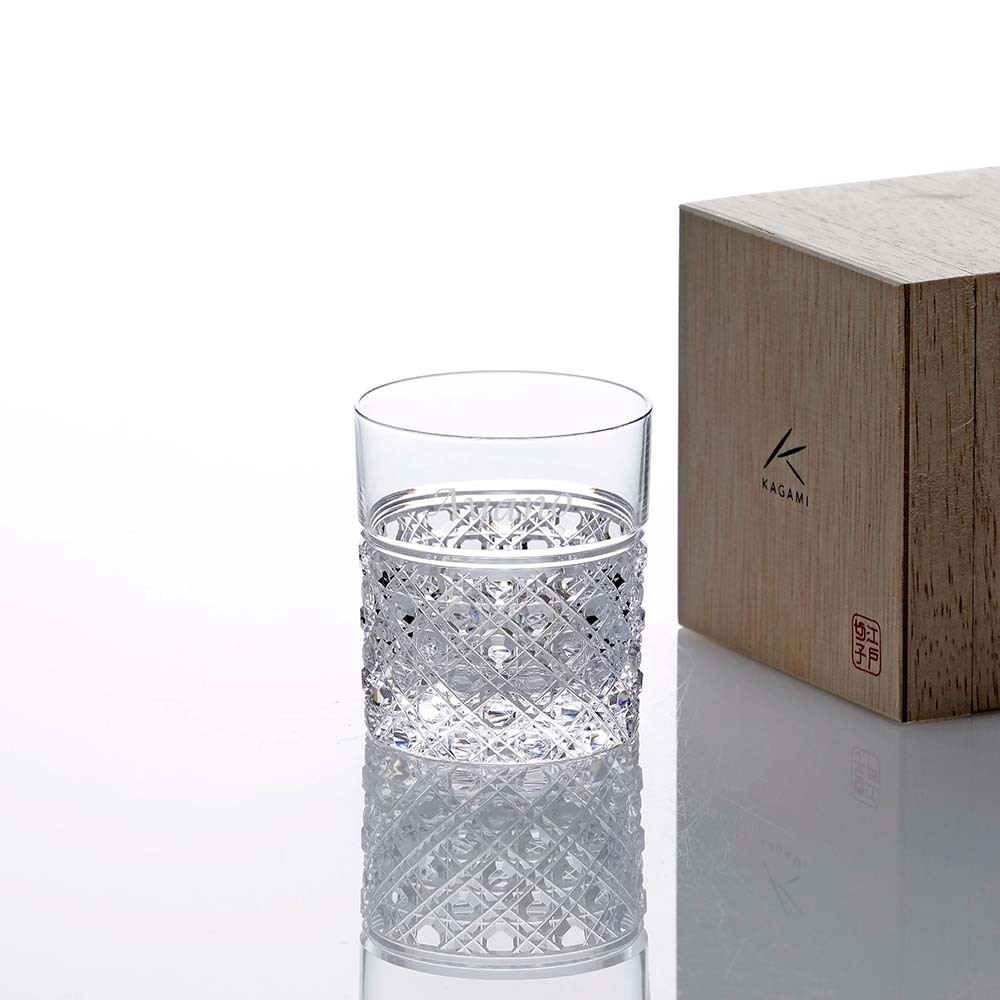 KAGAMI カガミクリスタル 江戸切子 ダブルウィスキー 八角籠目紋 100ml