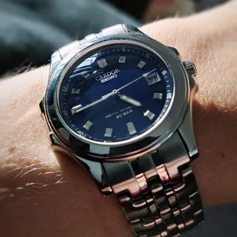 Seiko Credor Pacifique GCAX999 8J82-6A10 Stainless steel Blue 1999