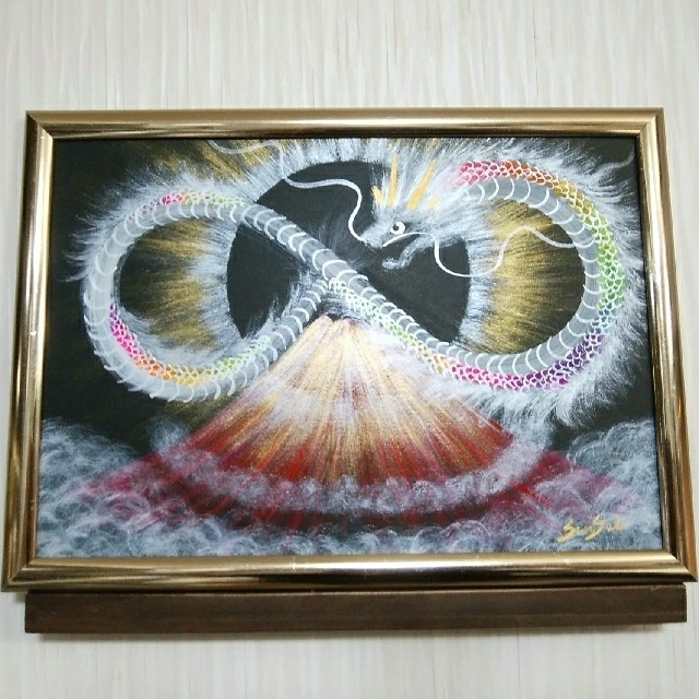 最強開運日セール☆【双竜高波動絵画】雅妙緑風・五皇妙覚F10号大型