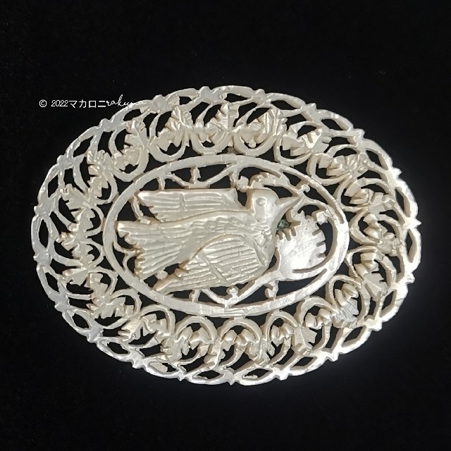 ベツレヘムパールvintageブローチ 鳩