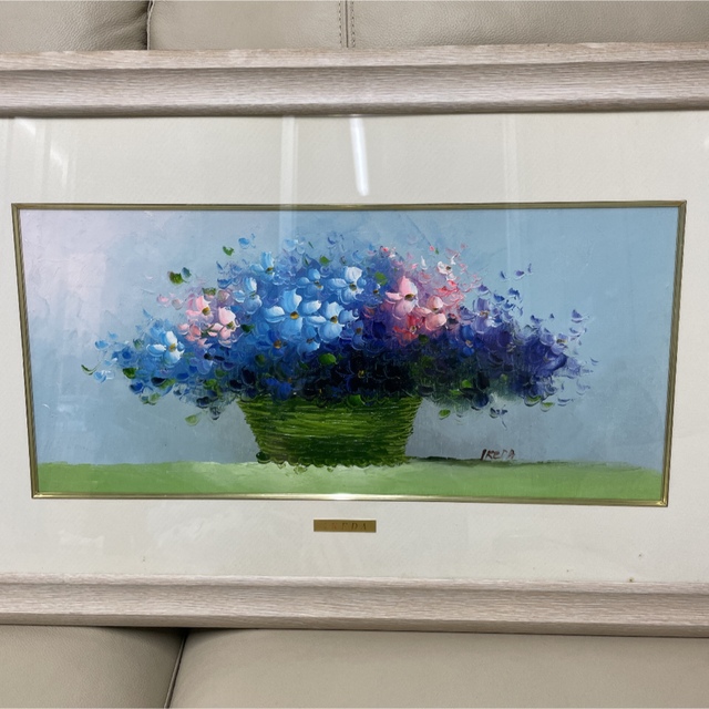 h*7様 「真作」池田秀郎「果実と花」静物画 油彩画 額装