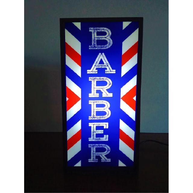 バーバー 理容室 ヘアーサロン 2 サイン 看板 置物 雑貨 LEDライトBOX