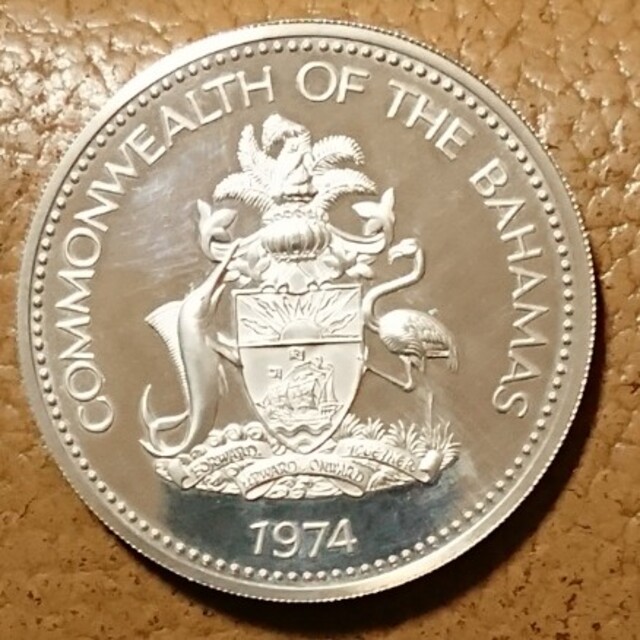 1974年)英連邦加盟国 バハマ 10ドル超大型記念銀貨