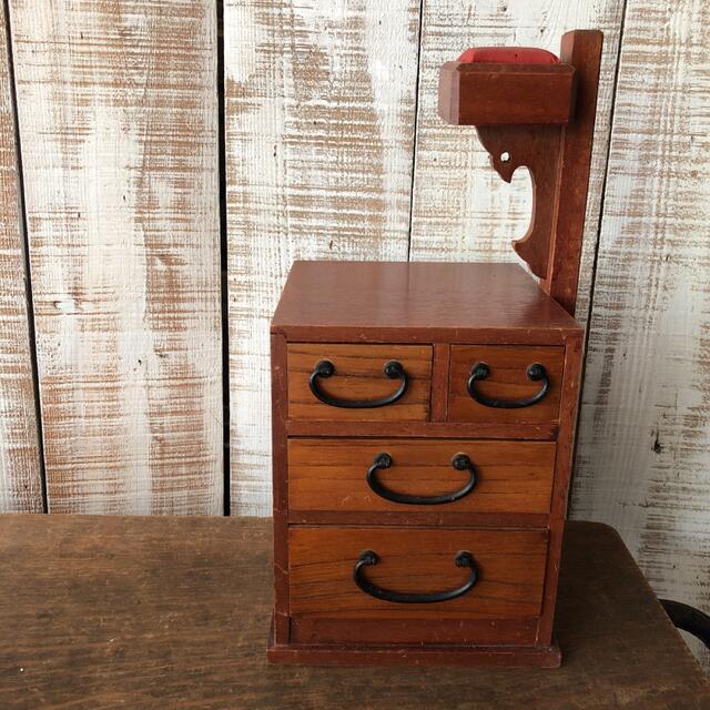 木製 裁縫箱 道具箱 針箱 レトロ品 昭和レトロ 小物入れ やぐら型 裁縫箱