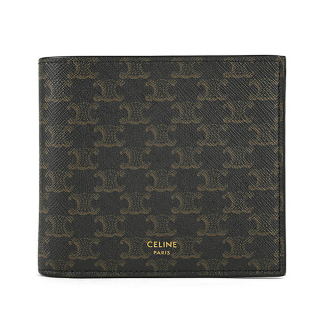 CELINE - 新品 セリーヌ CELINE 2つ折り財布 トリオンフ ブラック 黒