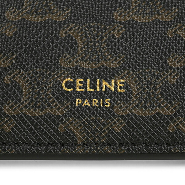 CELINE - 新品 セリーヌ CELINE 2つ折り財布 トリオンフ ブラック 黒