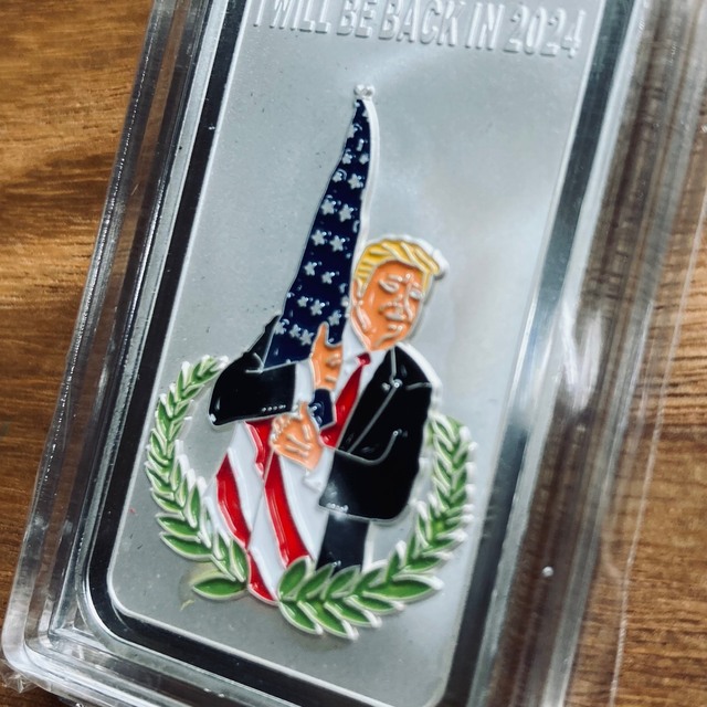 トランプ大統領 バイデン大統領 1オンス カラー 純銀バー ジェイル