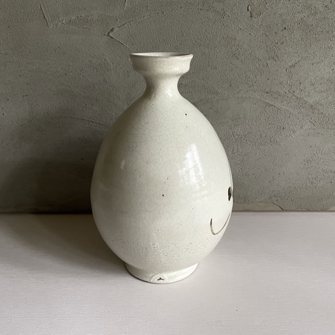 九谷焼 花鳥花瓶 花器 花入 壺 希少品 白磁鉄絵 徳利 李朝写し