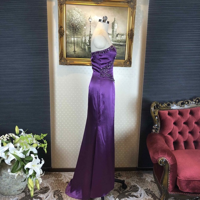 Aラインスリットロングドレスステージ誕生パーティーキャバ嬢ナイト