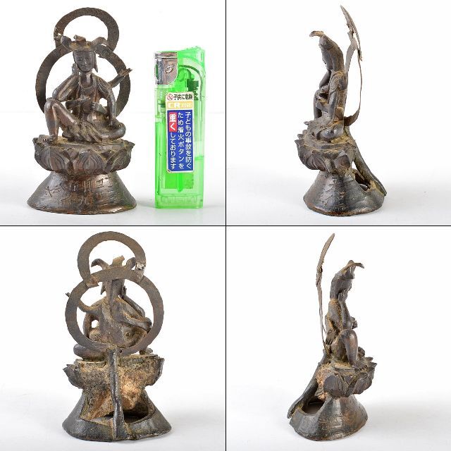 仏教美術 古銅 如意輪観音 仏像 置物 F R5317 美術品/アンティーク