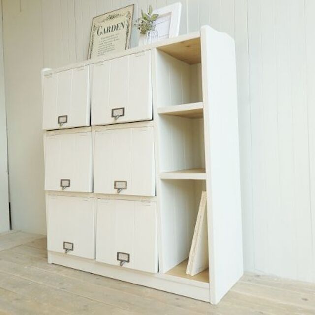 サイズデザインオーダー可ワイド6枚バッタンキャビネットナチュラル