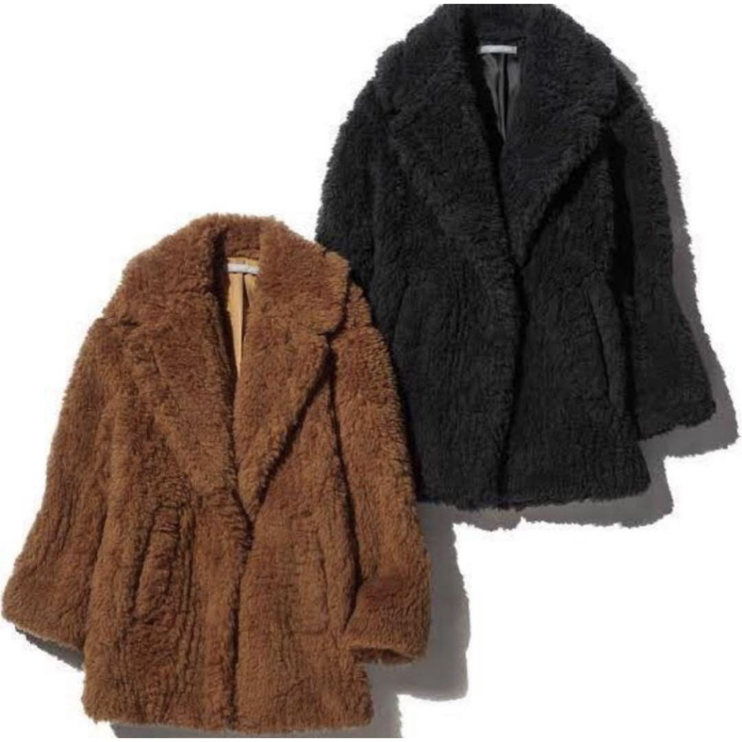 theory luxe セオリーリュクスボアテディベアコートネイビー