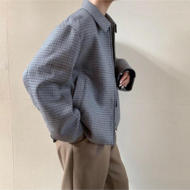 オーラリー DOUBLE FACE CHECK ZIP BLOUSON