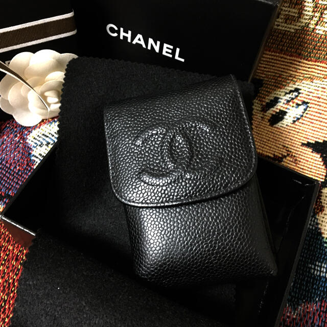 CHANEL シャネル シガレットケース キャビアスキン シリアルシール有