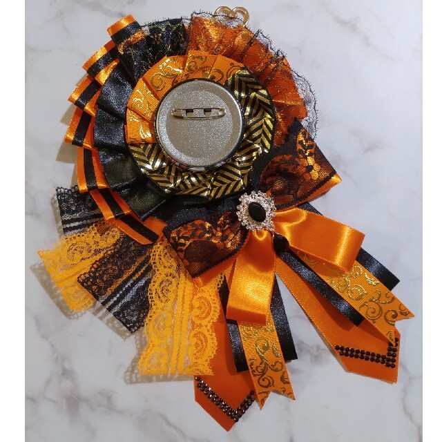 こっこ様専用】ロゼット オレンジ ブラックの通販 by まりも's shop