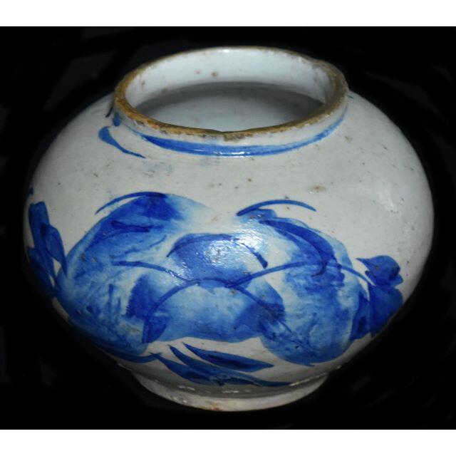 李朝小壺 江戸期 染付 朝鮮 韓国 茶道具 水指 焼物 入手困難