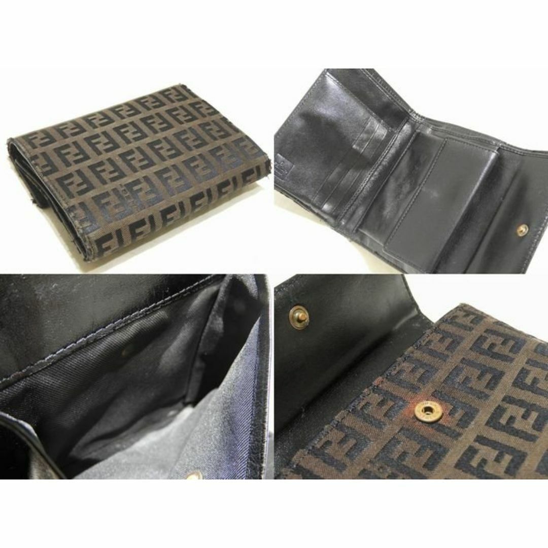 美品✨ FENDI フェンディ 折り財布 がま口 ズッカ柄 ブラウン 【公式通販】