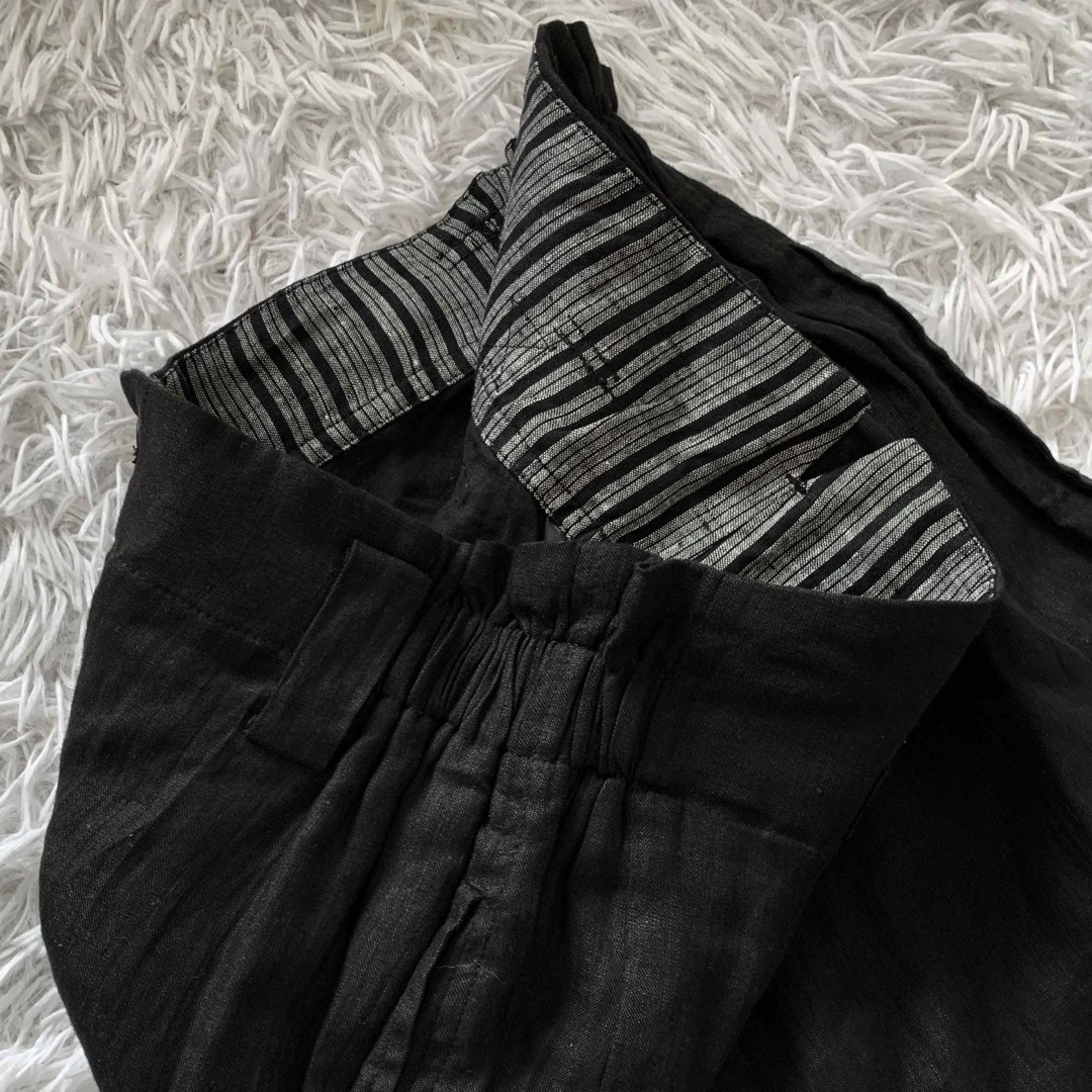 新品 MOYURU 萠 モユル リネン100% ガウチョ サルエルパンツ 黒