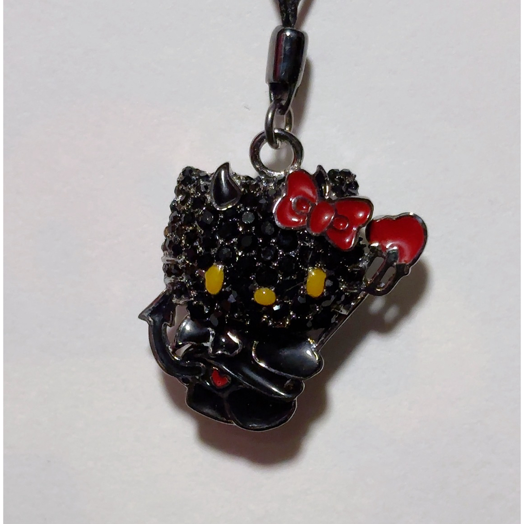 ハローキティ・エンジェルとデビルのストラップ・スワロフスキー・未使用